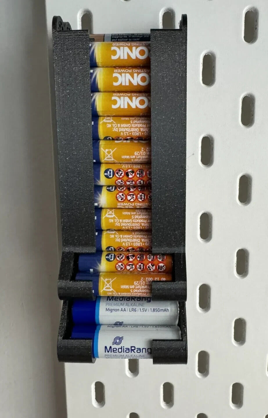 AA AAA Battery Holder Dispenser Ikea Skadis Pegboard Holder Batteries Storage