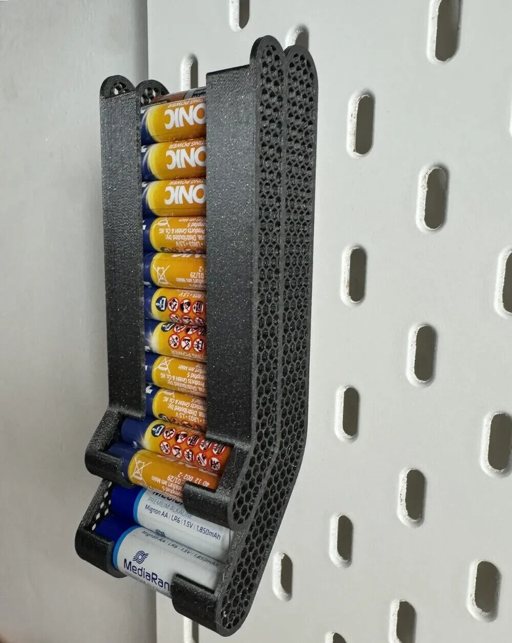 AA AAA Battery Holder Dispenser Ikea Skadis Pegboard Holder Batteries Storage