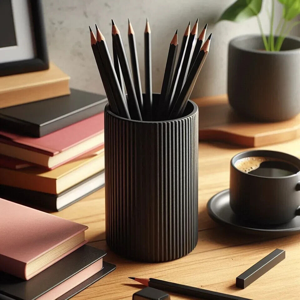 Modern Ribbed Pencil Holder