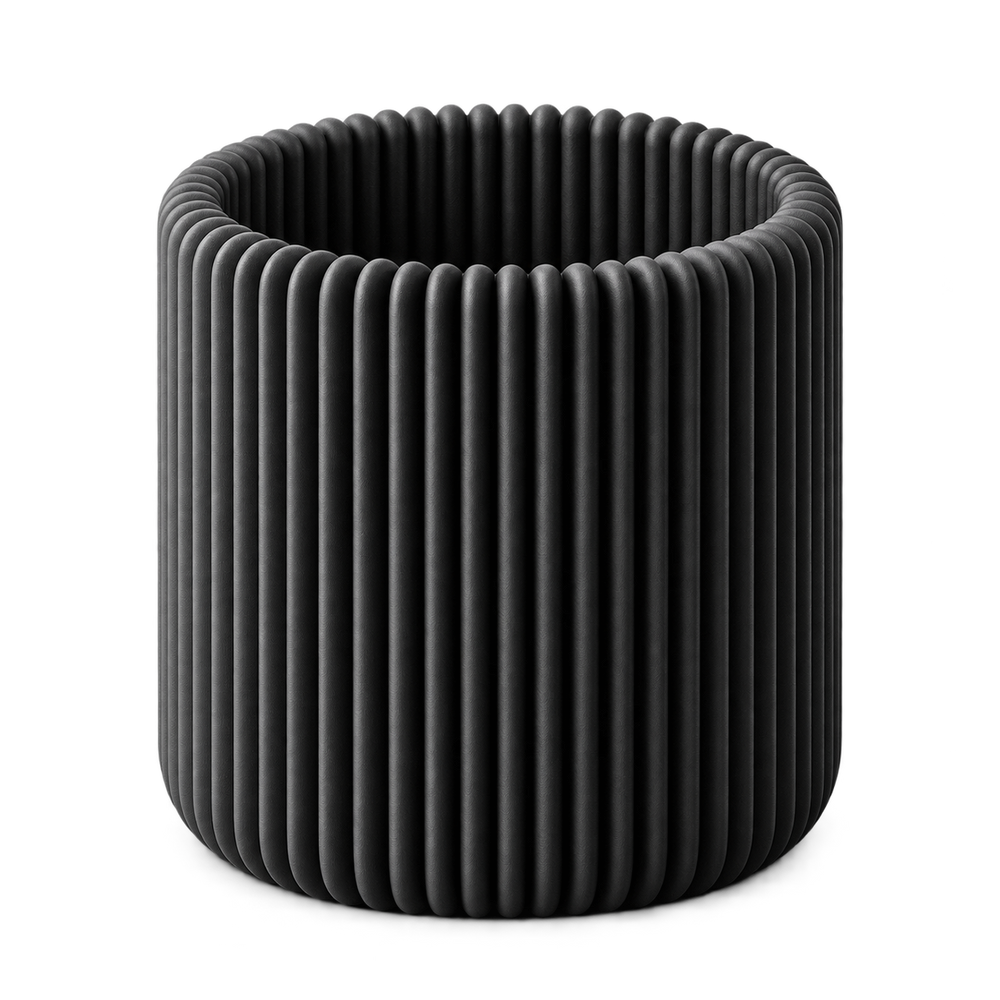 Beaded Rim Ribbed Pencil Holder – Modern Desk Organiser