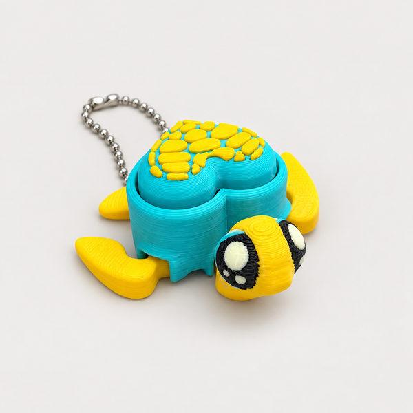 Clicky Turtles · Small — Teal & Yellow