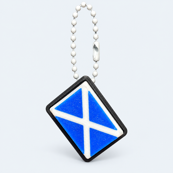 Clicky Flags – 3D Printed Fidget Keyring · Scotland