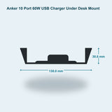 Anker 10 Port 60W USB Charger – Under-Desk Mount