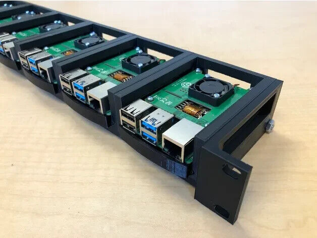 1U Rack for Raspberry Pi, 19" Rackmount - 6 Units