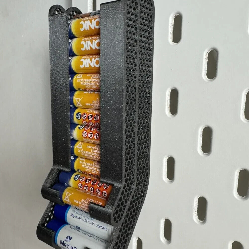 AA AAA Battery Holder Dispenser Ikea Skadis Pegboard Holder Batteries Storage