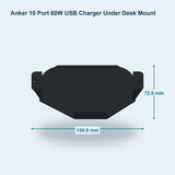 Anker 10 Port 60W USB Charger – Under-Desk Mount