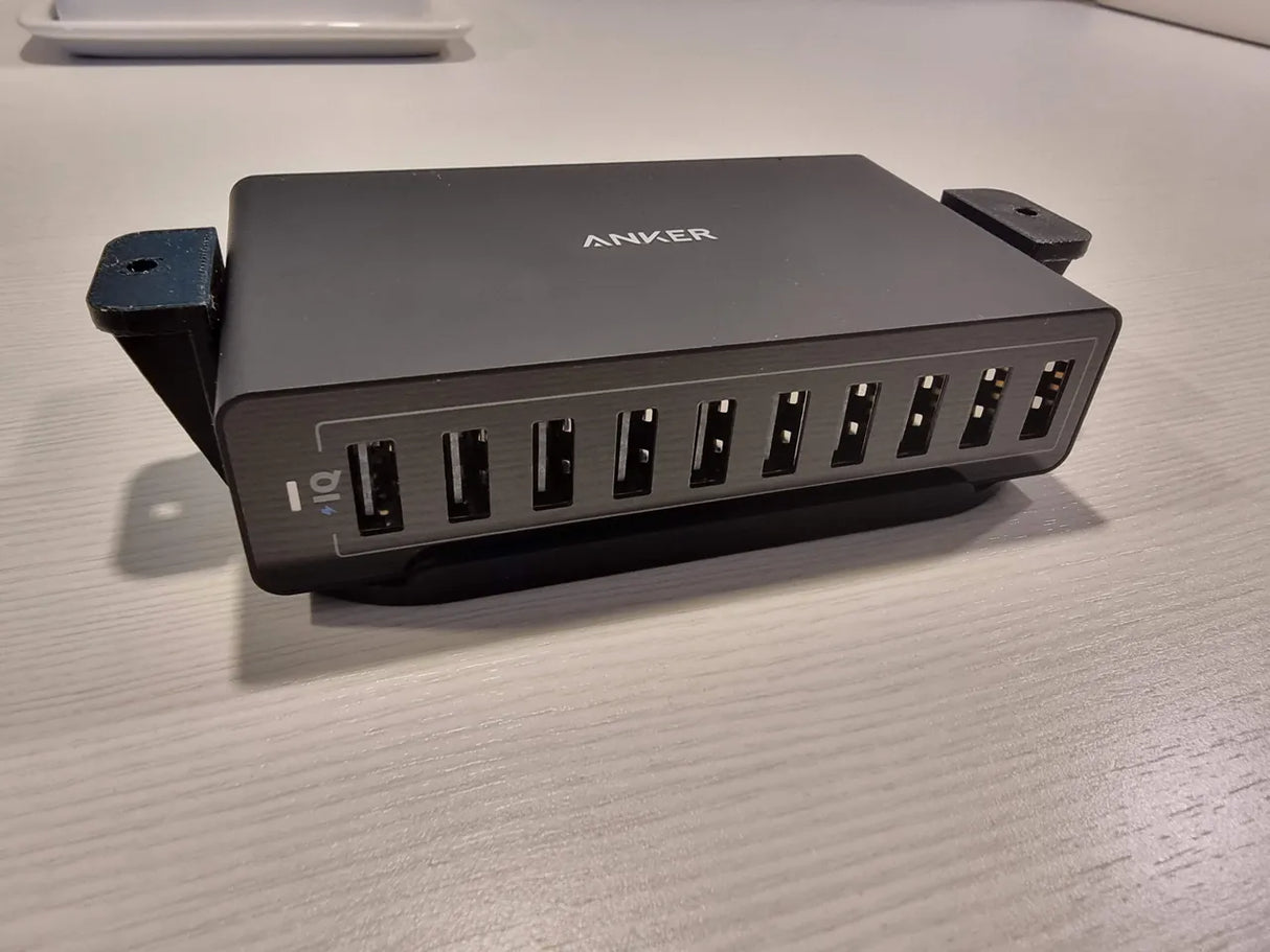 Anker 10 Port 60W USB Charger - Under Desk Mount